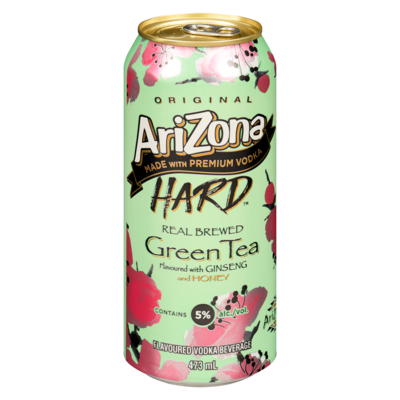 Arizona Flavoured Vodka Beverage Real Brewed Green Tea Flavoured With Ginseng & Honey (ID required at pick-up) 473 ml, $0.81/100ml