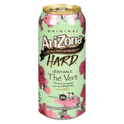 Arizona Boisson aromatisée à la vodka véritable thé vert infusé et aromatisé avec du ginseng et du miel (Pièce d’identité requise au moment du ramassage) 473 ml, 0,81 $/100ml