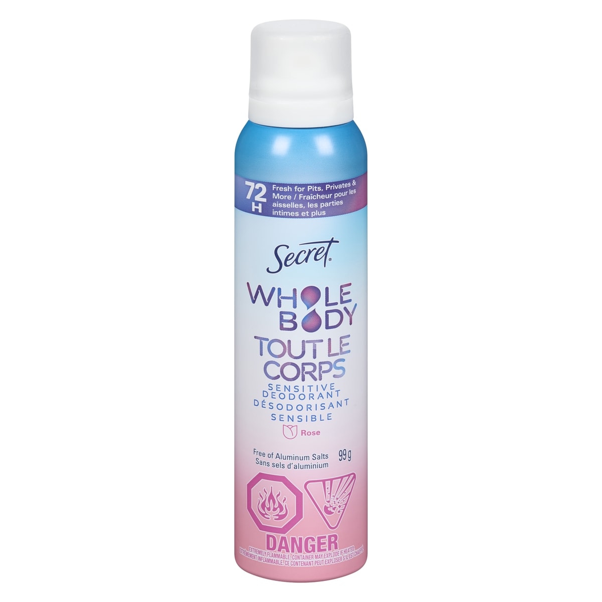 Secret – Vaporisateur Tout le corps, Rose – 99 g 99 g, 19,18 $/100g