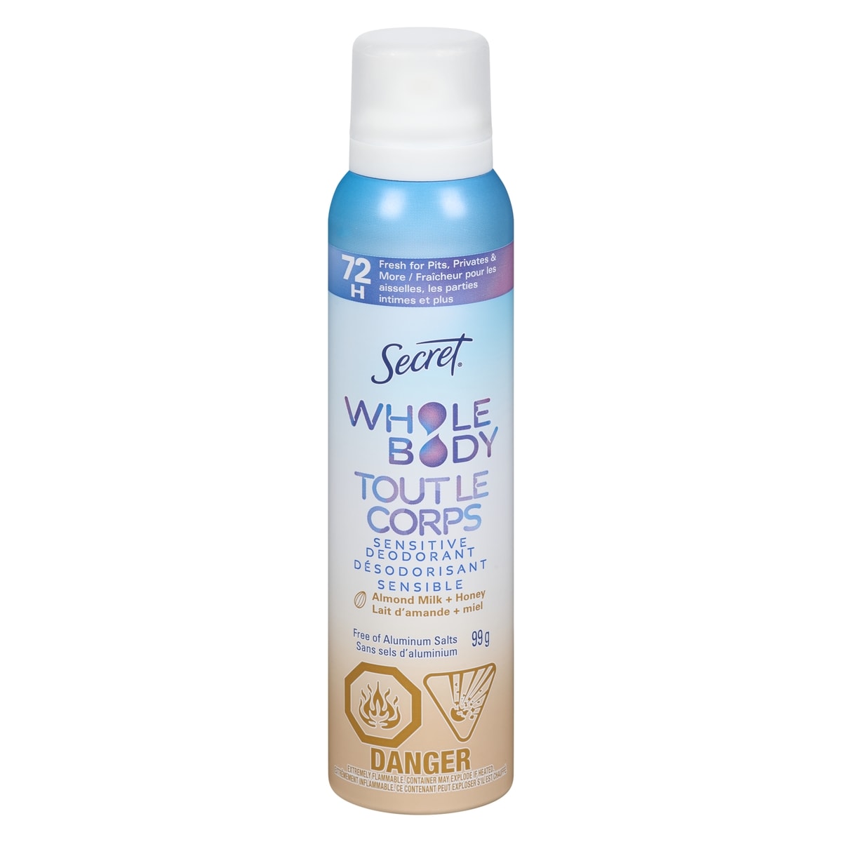 Secret Vaporisateur Tout le corps Lait d’amande et miel, 99 g 99 g, 19,18 $/100g