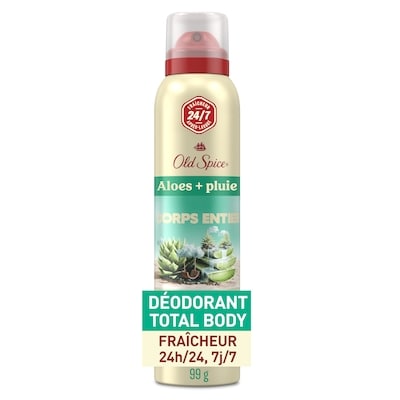 Old Spice Désodorisant en vaporisateur Corps entier, Aloès et pluie 99 g, 19,18 $/100g