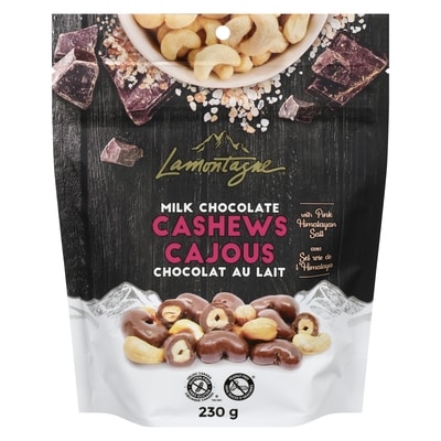 Lamontagne Cajous chocolat au lait avec sel rose de l'himalaya 230 g, 2,17 $/100g