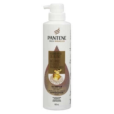 Pantene Shampooing Pro-V Miracles Soins pour dommages extrêmes avec mélange d’huiles régénératrices, sans sulfate, 400mL 400 ml, 3,37 $/100ml