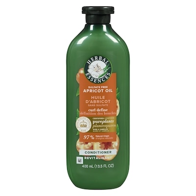 Herbal Essences Revitalisant sans sulfate à l’huile d’abricot, boucles définies, avec huile de camélia et aloès certifiés, pour tous les types de cheveux, particulièrement les cheveux bouclés 400 ml, 2,75 $/100ml