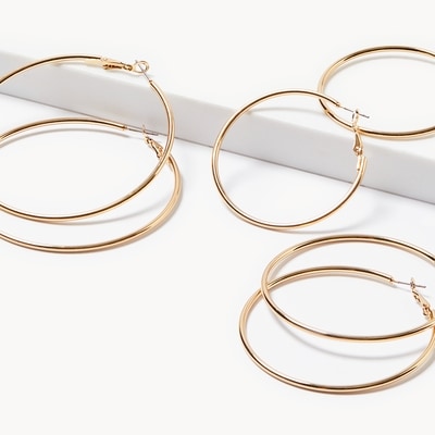 3-Pack Hoop Earrings - Gold
