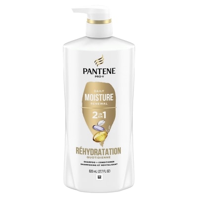 Pantene Shampooing et revitalisant 2 en 1 Réhydratation quotidienne 820 ml, 1,95 $/100ml