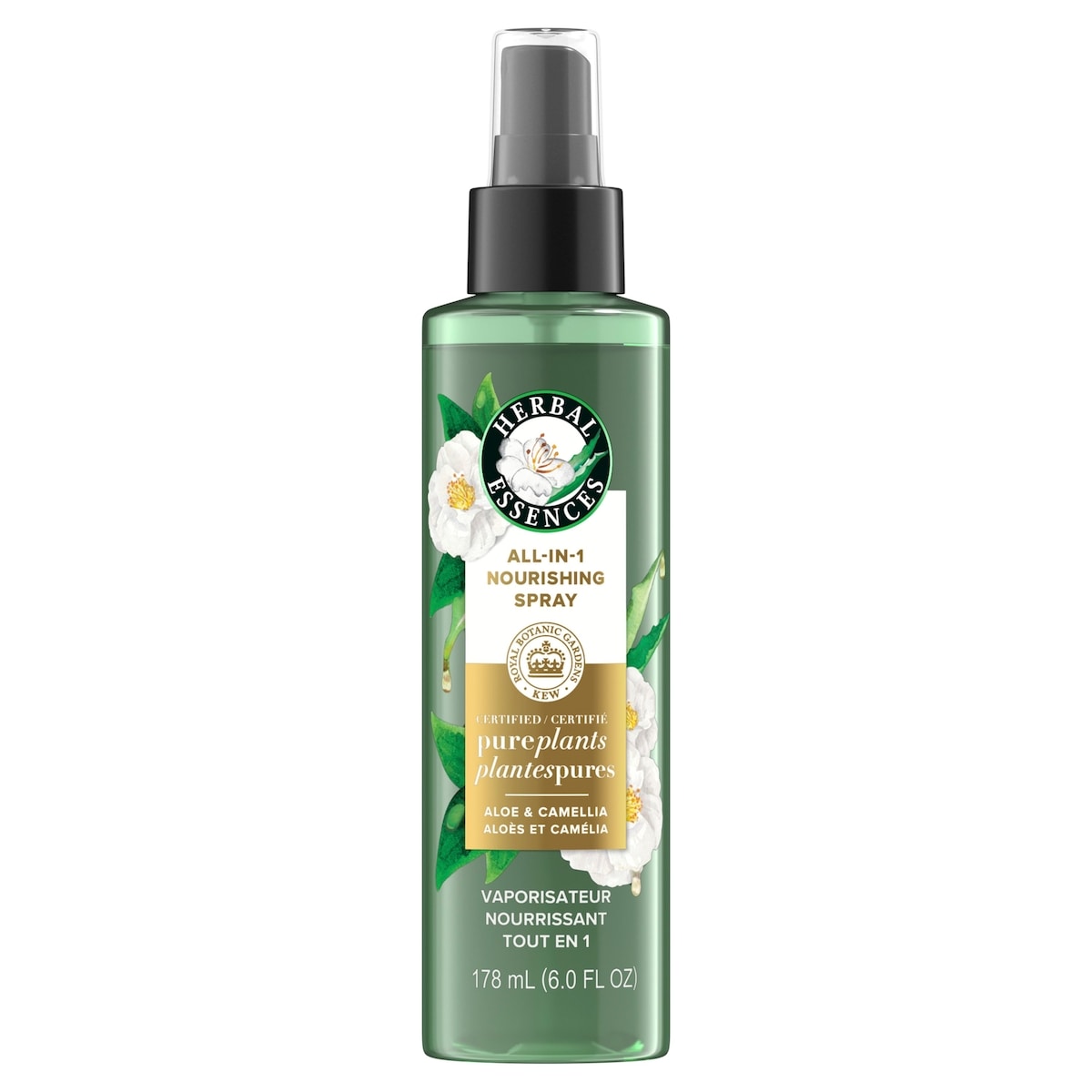 Herbal Essences Vaporisateur nourrissant tout en1, plantes pures certifiées, avec aloès et huile de fleur de camélia, 177mL (6oz liq.) 178 ml, 6,17 $/100ml