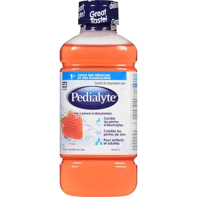 Pedialyte Solution de réhydratation orale fraise 1 l, 1,15 $/100ml