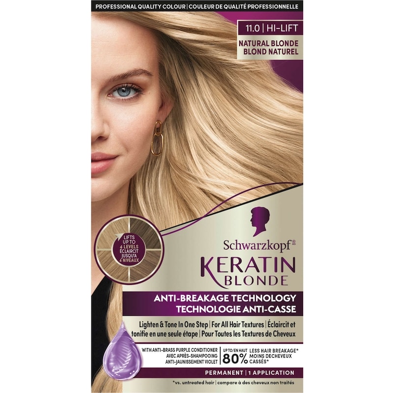 Keratin Blonde Permanent Hair Colour Cream, 11.0 Natural Blonde, 1 Pack Natural Blonde