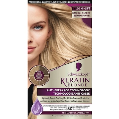 Schwarzkopf Keratin blond crème colorante permanente pour cheveux blond naturel 11.0, paquet de 1 blond naturel 60 ml, 27,48 $/100ml