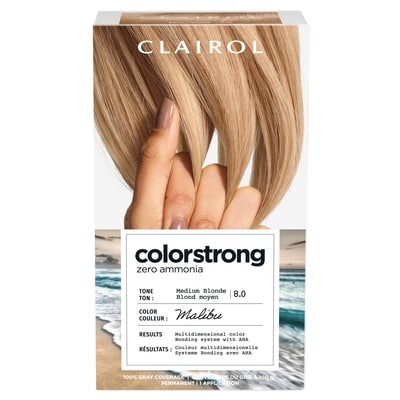 Clairol Colorstrong couverture du gris à 100 % blond moyen 8.0 malibu 1 ea, 16,00 $/1ch