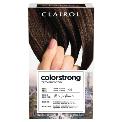 Clairol Colorstrong 100% Gray Coverage Dark Brown 4.0 Barcelona 1 ea, $18.99/1ea