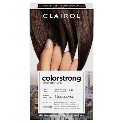 Clairol Colorstrong 100% Gray Coverage Dark Brown 4.0 Barcelona 1 ea, $15.00/1ea
