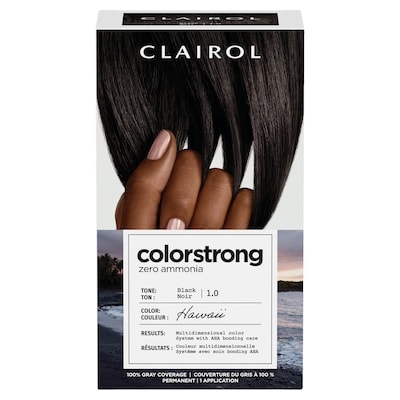 Clairol Colorstrong couverture du gris à 100 % noir 1.0 hawaii 1 ea, 15,00 $/1ch