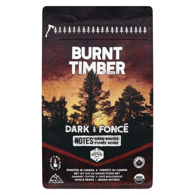 CANADIAN HERITAGE ROASTING COM Organic Coffee Burnt Timber Dark 340 g, $6.17/100g