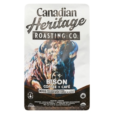 CANADIAN HERITAGE ROASTING COM Organic Coffee Bison Medium 340 g, $6.17/100g