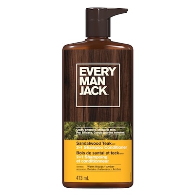 Every Man Jack Shampoing et Revitalisant 2-en-1, Bois de santal 473 ml, 2,96 $/100ml