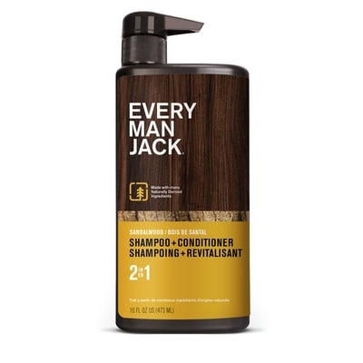 Every Man Jack 2 en 1 shampoing + revitalisant bois de santal 473 ml, 2,85 $/100ml