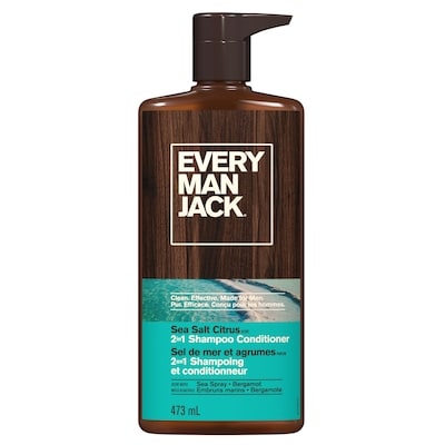 Every Man Jack Shampoing et Revitalisant 2-en-1, Sel de mer + Agrumes 473 ml, 2,96 $/100ml