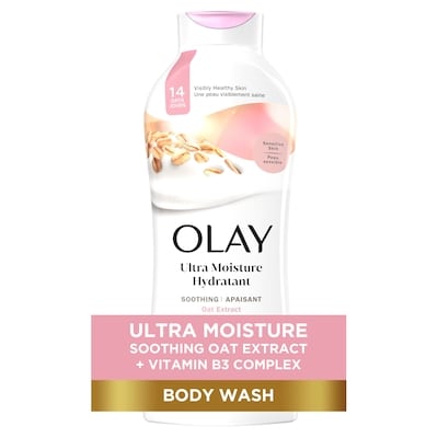 Olay Ultra Moisture Soothing Body Wash with Oat Extract, Moisturizing Body Wash for Sensitive Skin 650 ml, $2.31/100ml