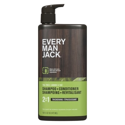 Every Man Jack 2 en 1 shampoing + revitalisant arbre à thé épaississant 473 ml, 3,80 $/100ml