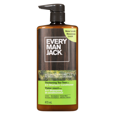 Every Man Jack 2 en 1 shampoing + revitalisant arbre à thé épaississant 473 ml, 3,80 $/100ml