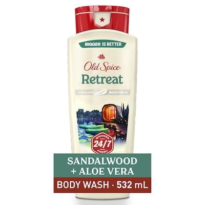 Old Spice Men's Body Wash for Men, Retreat Scent, 24/7 Shower Fresh, Exfoliation + Moisturization 532 ml, $2.25/100ml