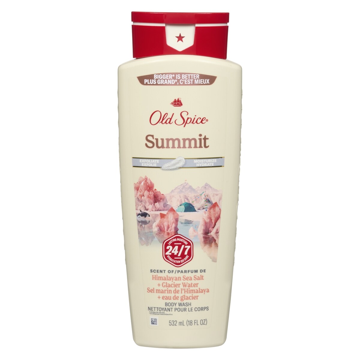 Old Spice Nettoyant pour le corps pour hommes, parfum Summit, fraîcheur après-lavage 24 heures sur 24, 7 jours sur 7, exfoliation + hydratation  532 ml, 2,25 $/100ml