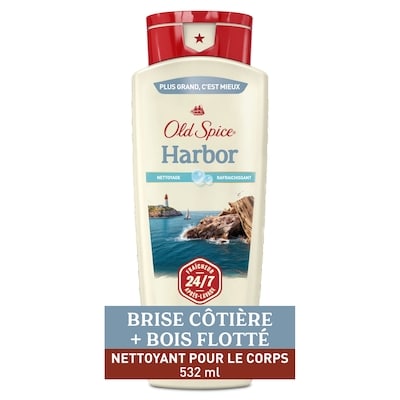 Old Spice Nettoyant pour le corps pour hommes, parfum Harbor, fraîcheur après-lavage 24 heures sur 24, 7 jours sur 7, 532 mL (18 oz liq.) 532 ml, 2,25 $/100ml