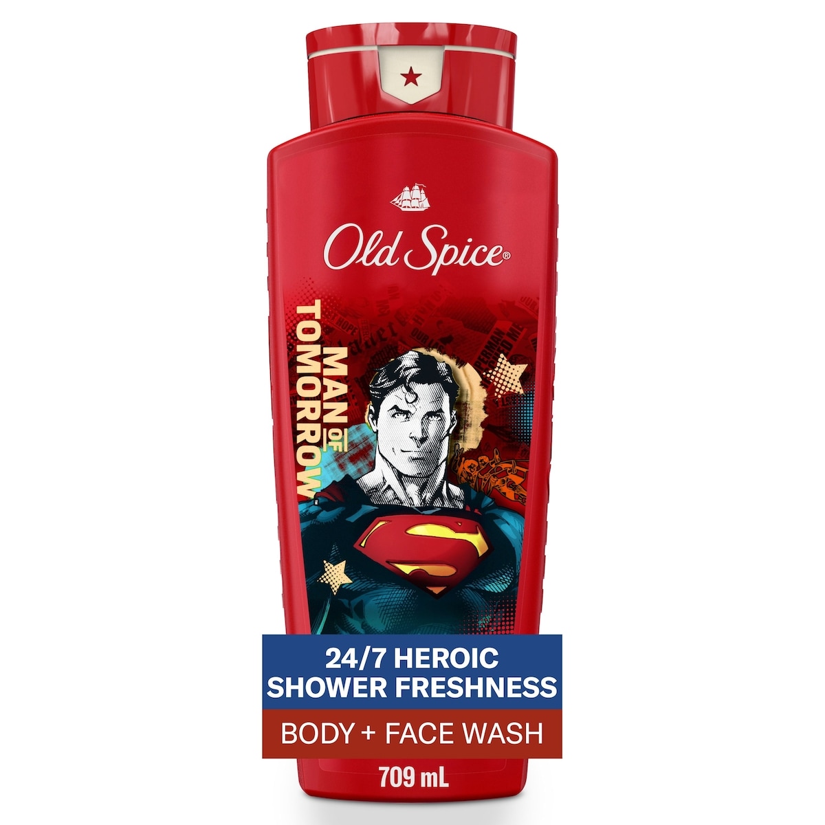 Old Spice Cleansing Body Wash for Men, 24/7 Shower Fresh with Lasting Scent, 2 in 1 Body and Face Wash, Rich Lather, Superman, Bright Citrus and Cosmos Scent 709 ml, $1.59/100ml