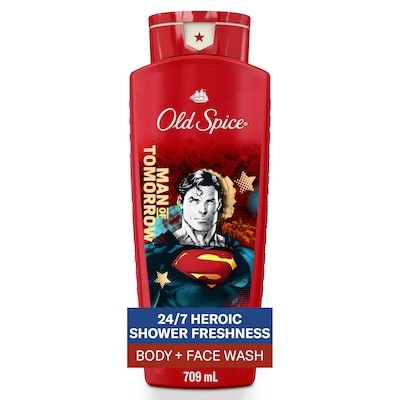 Old Spice Cleansing Body Wash for Men, 24/7 Shower Fresh with Lasting Scent, 2 in 1 Body and Face Wash, Rich Lather, Superman, Bright Citrus and Cosmos Scent 709 ml, $1.59/100ml