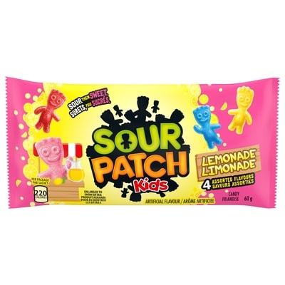 Maynards SOUR PATCH KIDS, Lemonade Flavour Candy, SOUR THEN SWEET 60 g, $3.32/100g