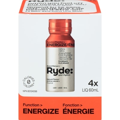 Ryde Energize 4x60.0 ml, $5.00/100ml