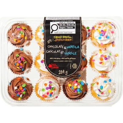 Farmer's Market Chocolate and Vanilla Mini Cupcakes 284 g, $1.41/100g
