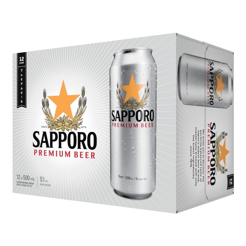 Sapporo Premium Lager (ID required at pick-up) - 12x500.0 ml