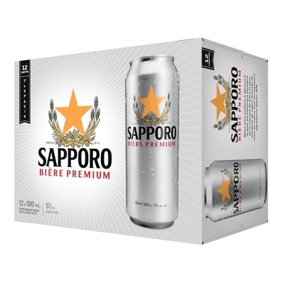 Sapporo Bière premium (Pièce d’identité requise au moment du ramassage) 12x500.0 ml, 0,65 $/100ml