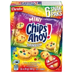 Christie CHIPS AHOY! MINI RAINBOW SNAK PAK, Made in a peanut-free facility 144 g, $2.42/100g