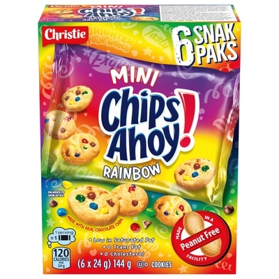 Christie CHIPS AHOY! MINI RAINBOW SNAK PAK, Made in a peanut-free facility 144 g, $3.12/100g