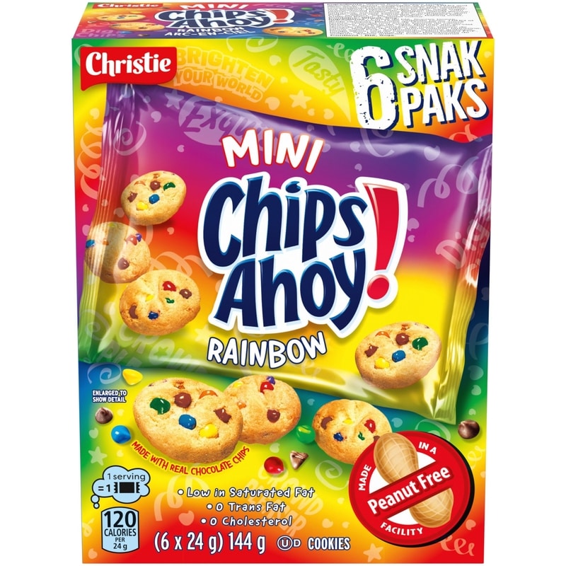 CHIPS AHOY! MINI RAINBOW SNAK PAK, Made in a peanut-free facility