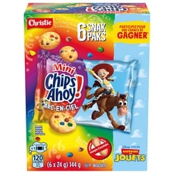Christie MINI CHIPS AHOY! ARC-EN-CIEL SNAK PAK, Fabriqué dans une usine sans arachides 144 g, 1,74 $/100g