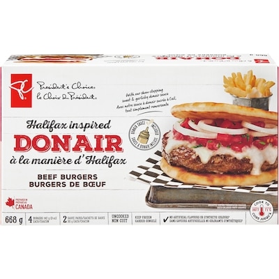 le Choix du Président Burgers de boeuf Donair à la manière d'Halifax 668 g, 2,25 $/100g