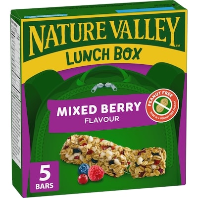 Nature Valley Lunchbox Granola Bars, Mixed Berry, Kids Snacks, 5 ct 130 g, $2.69/100g