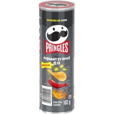 Pringles Croustilles saveur de piquant et épicé 102 g, 2,44 $/100g