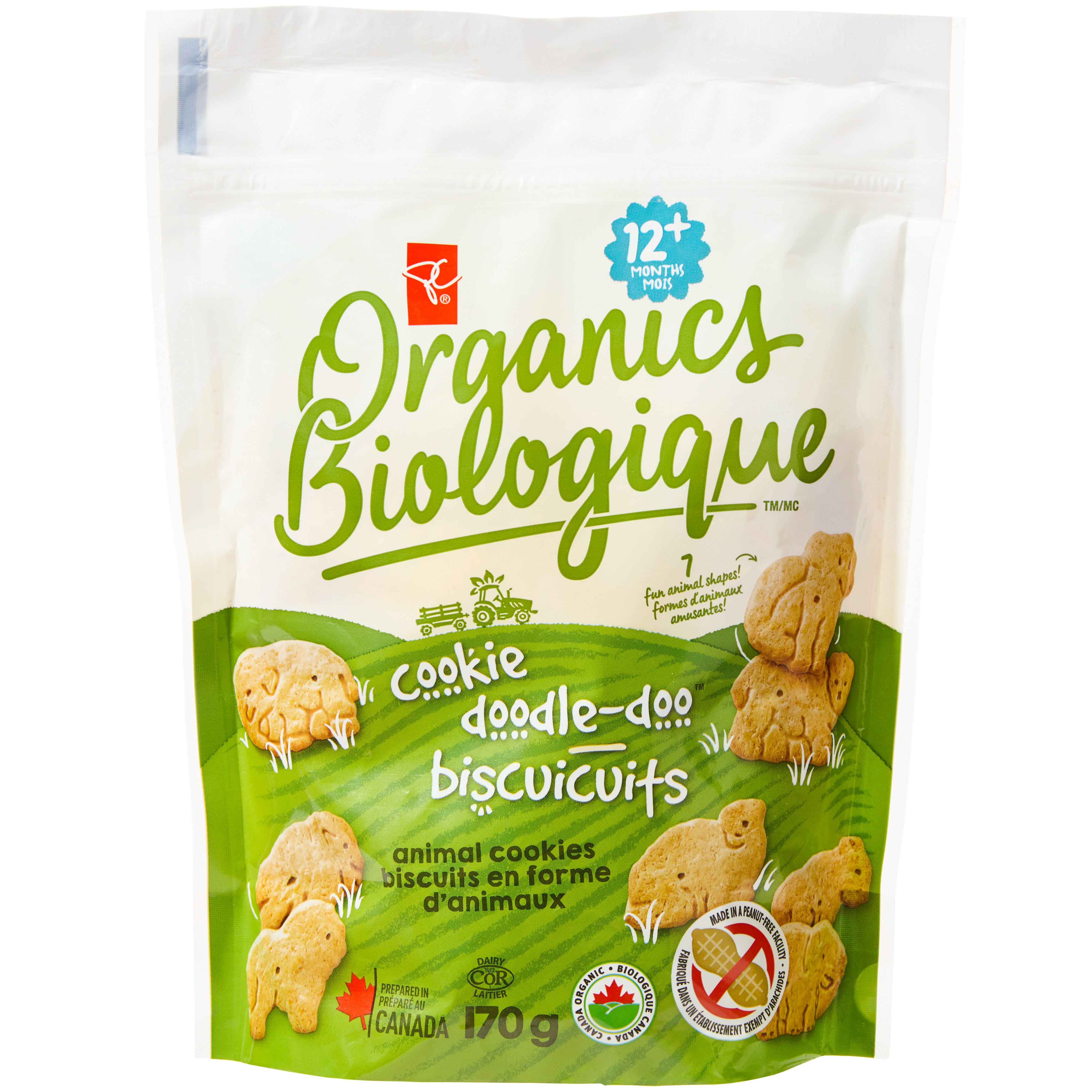 PC Biologique Biscuits forme d'animaux 12+ mois 170 g, 1,76 $/100g