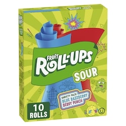 Betty Crocker Fruit Roll-ups Sour - Variety Pack Blue Razzberry ; Berry Punch , 10 Rolls 141 g, $2.83/100g