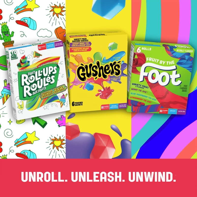 Fruit Roll-ups Sour - Variety Pack Blue Razzberry ; Berry Punch , 10 Rolls