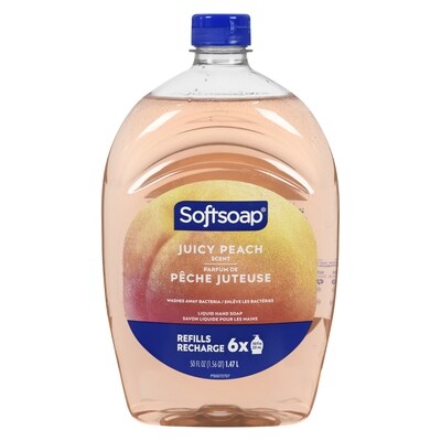 Softsoap Savon liquide pour les mains parfum de pêche juteuse recharge 1.47 l, 1,02 $/100ml