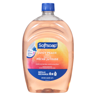 Softsoap Savon liquide pour les mains parfum de pêche juteuse recharge 1.47 l, 0,58 $/100ml