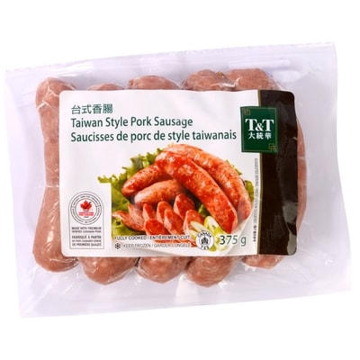 T&T Saucisses de porc de style taïwanais originales 375 g, 1,94 $/100g