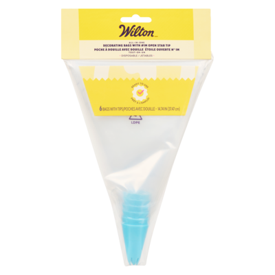 Wilton All-In-One Decorating Bag With #1m Open Star Tip Disposable 6 ea, $0.83/1ea